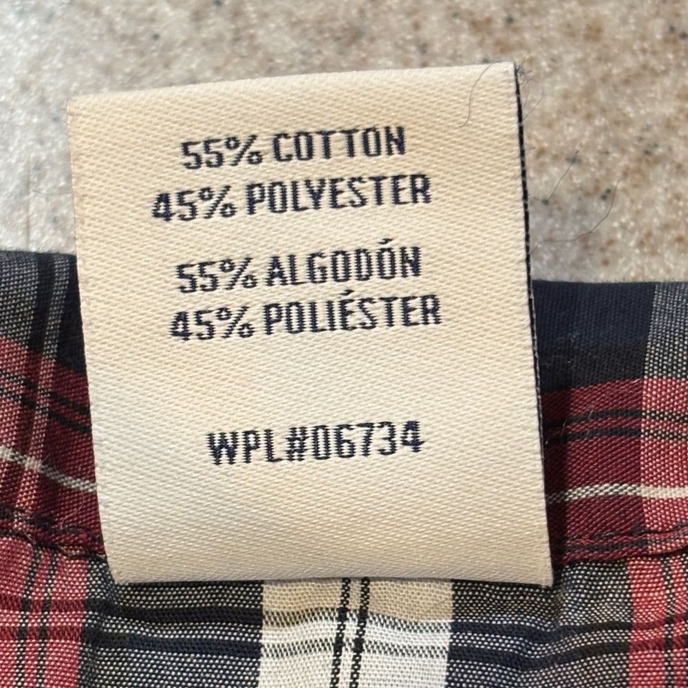 IZOD Plaid Button Down Shirt Red Blue White Boys 4T Classic Preppy EUC - Picture 3 of 4